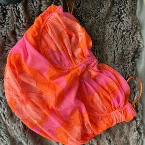 Zara Vibrant Pink and Orange Floral Top